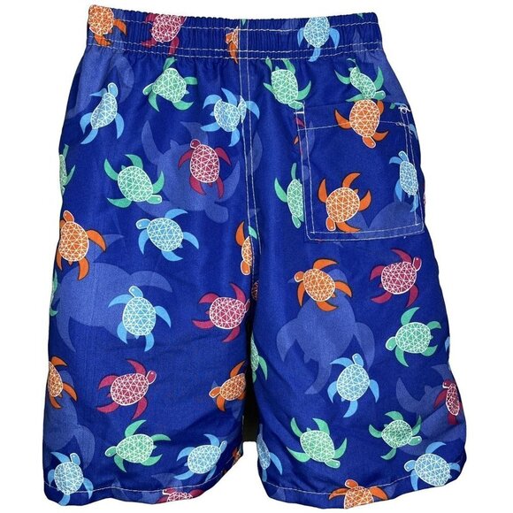 Boy Swim Shorts, Swimming Board Trunks, Drawstring Lining, Beach, Turtles, NEW - Picture 2 of 2